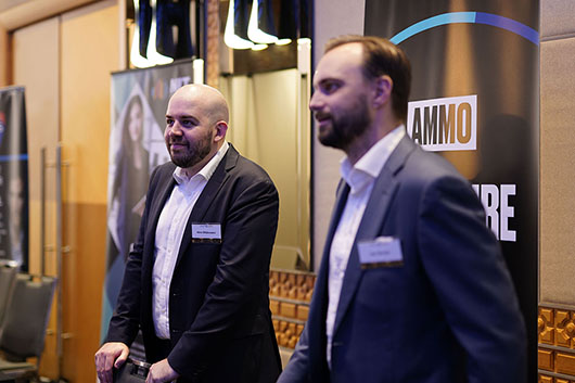 WTA 2 AMMO MArketing and Cam Sinclair at booth at WTA2019